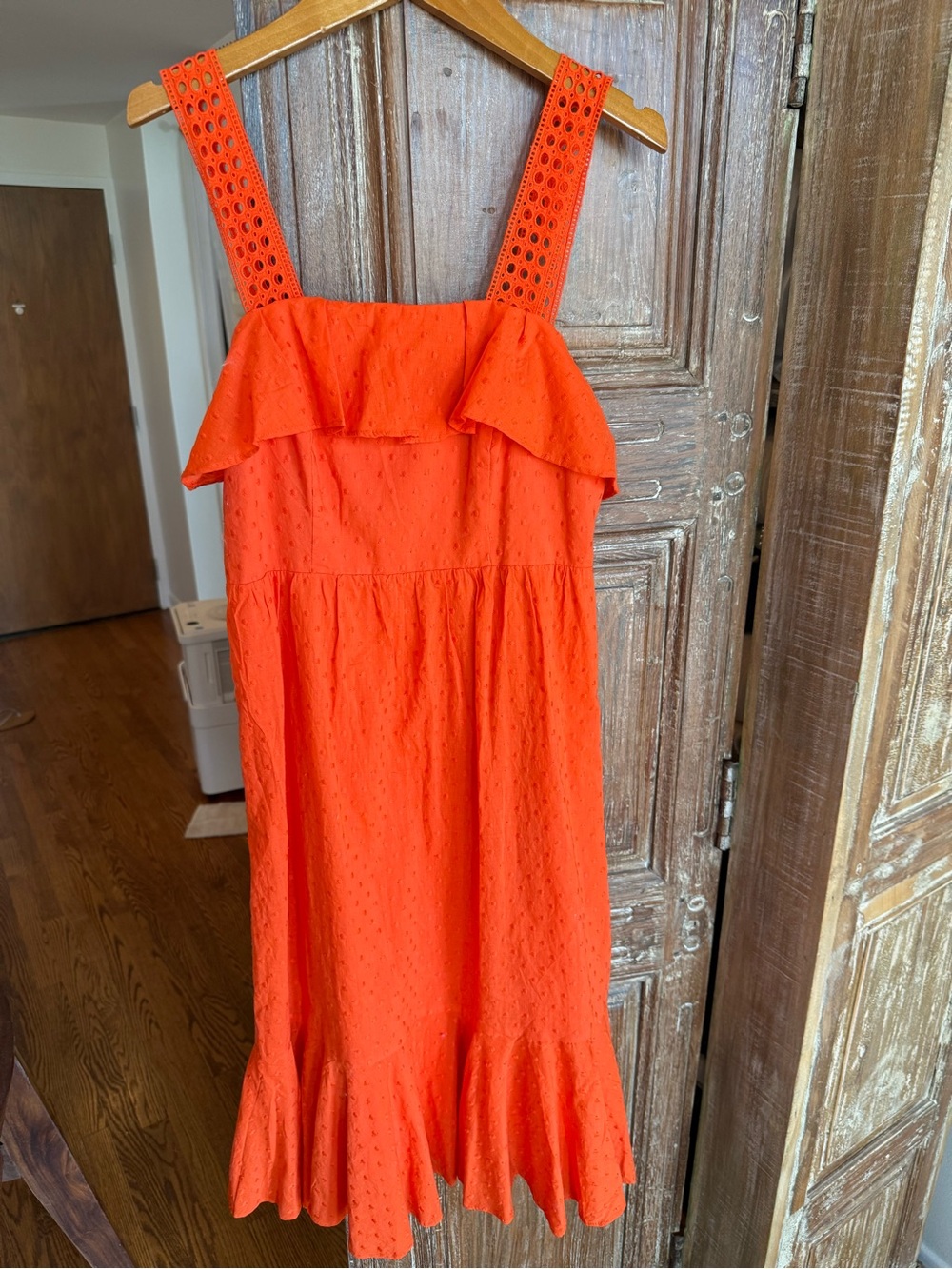 J. Crew red Eyelet Ruffle Sundress - Picture 1 of 12